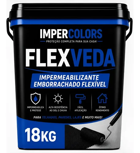 Manta Líquida Emborrachada Flexveda 18kg Anti Infiltração