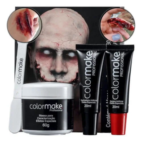Maquiagem Halloween Sangue Falso Assustadora Ferida