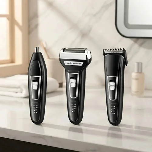 Máquina de Cortar Cabelo 3 em 1 Aparador de Pelos Nariz e Orelhas Kemei KM-6558