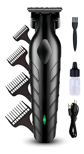 Máquina De Corte Acabamento Sem Fio Aparador Cabelo Barba Profissional Preta