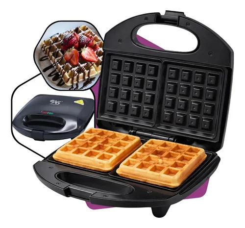 Máquina De Fazer Waffle Mini Grill Panqueca Elétrica 750w A5