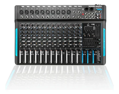 Mesa De Som Profissional Console Misturador 12 Canais Usb