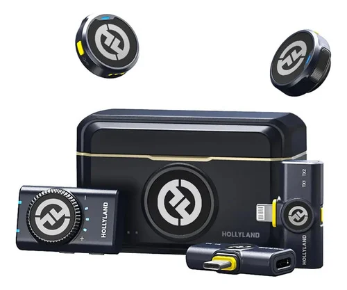 Microfone Hollyland Lark M2 Duo Combo Duplo Para 2 Pessoas Preto