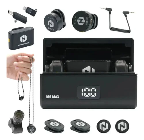 Microfone Sem Fio Zcco M9 Duplo Lapela Anti Ruido M9max - Type C