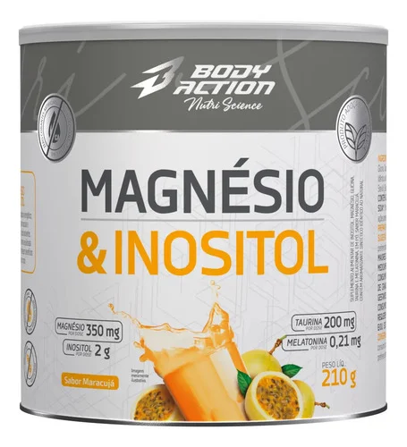 Mineral/Vitamina Bodyaction Nutri Science Magnésio E Inositol Taurina Melatonina 210g em pó sabor Maracujá x 210g
