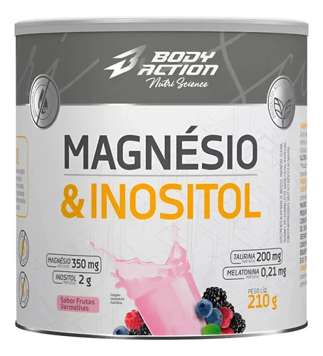 Mineral/Vitamina Bodyaction Nutri Science Magnésio E Inositol Taurina Melatonina 210g em pó sabor Frutas vermelhas x 210g