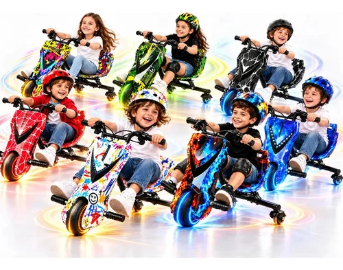Mini Triciclo Eletrico Infantil Drift 350w Luzes Rgb+brinde Aleatorio Masculino
