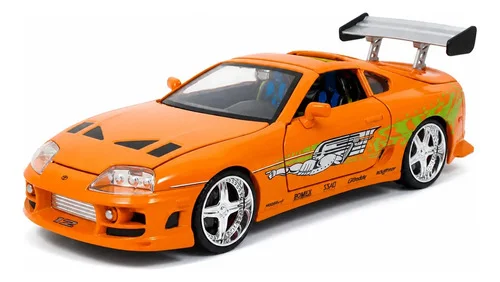 Miniatura Toyota Supra Fast & Furious Diecast 1:24 Metal Laranja