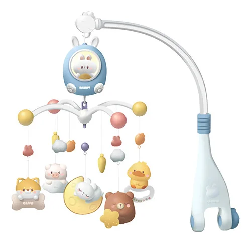 Móbile Elétrico De Bebê Com Chocalho Musical Controle De Som