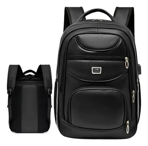 Mochila Bolsa Couro Faculdade Trabalho Moderna Impermeável