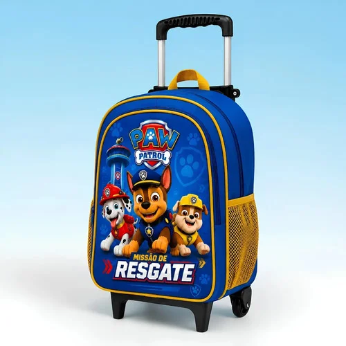 Mochila Masculina Escolar Bolsa Infantil Patrulha Canina Azul Chase