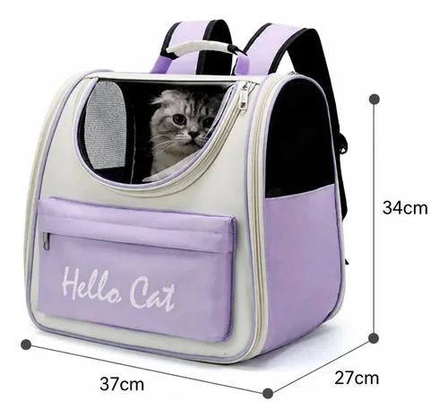 Mochila Reforzada Transportadora Mascotas Perro Gato Turques