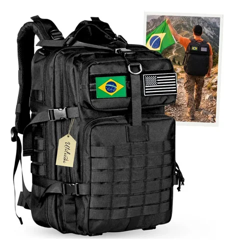 Mochila Tática Militar Impermeável Reforçada Bolsa Viagem Grande Assault Resistente Airsoft Escolar Exército Utilizzei
