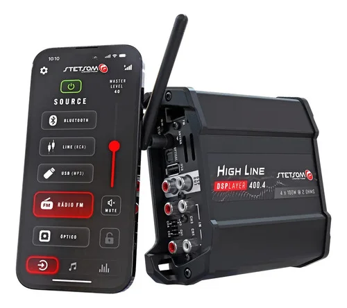 Módulo Stetsom Hl 400.4 Dsplayer Amplificador Bluetooth Player Dsp Play 400x4