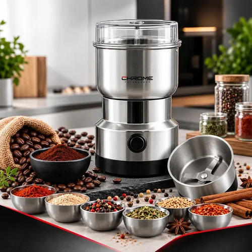 Moedor Triturador De Café Elétrico Multifuncional Inox Processador de Grãos Temperos Secos