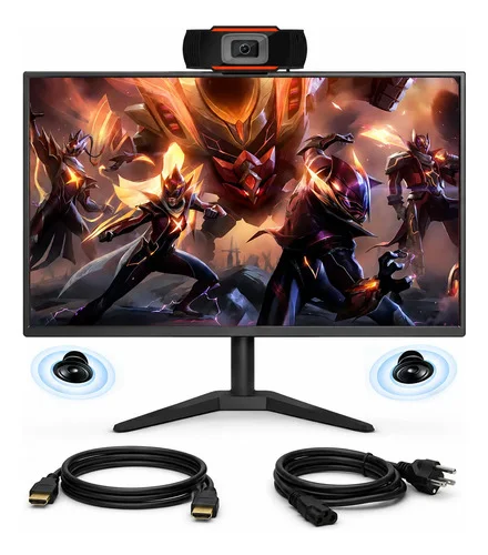 Monitor 22 Pol 100hz Full Hd C/ Som E Câmera, Preto Preto 100/240v