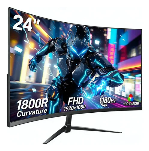 Monitor Curvo Gamer 24 Full Hd Ips 1ms 180hz Hdmi Para Pc Preto 127/220v