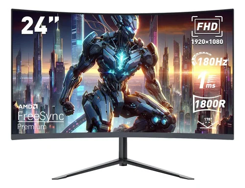 Monitor Gamer Curvo 24 Ips Full Hd 180hz 1ms Freesync Hdmi Preto
