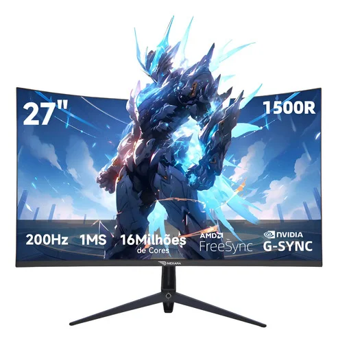Monitor Gamer Curvo 27" Nexara 200Hz 1ms Full HD VA sRGB Alto-falantes