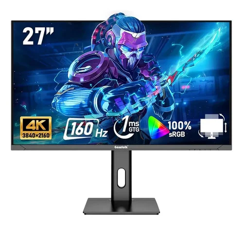 Monitor Gamer Gowfolk 27 4k Uhd 160hz Ips 1ms Preto Pc Hdmi Preto
