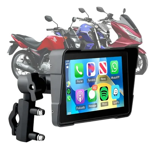 Multimídia Moto 5pol Bluetooth Duplo Sd Carplay Android Auto Preto
