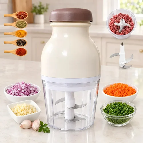 Multiprocessador De Alimentos Elétrico 700ml 300w 4 Lâminas Bege 110v
