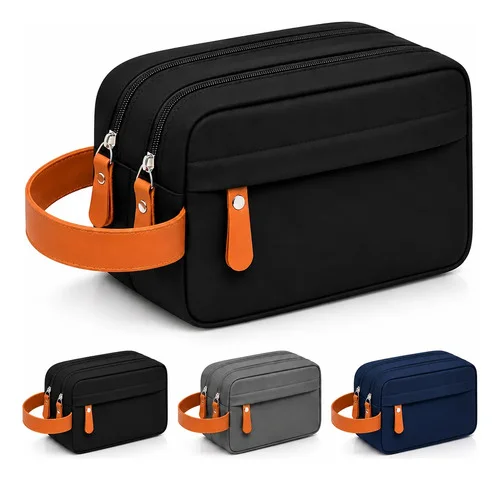 Necessaire Viagem Organizador Bolsa Impermeável Unissex Preto Liso
