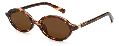 Óculos De Sol Feminino Oval Retrô Blogueira Vintage Verão Marrom