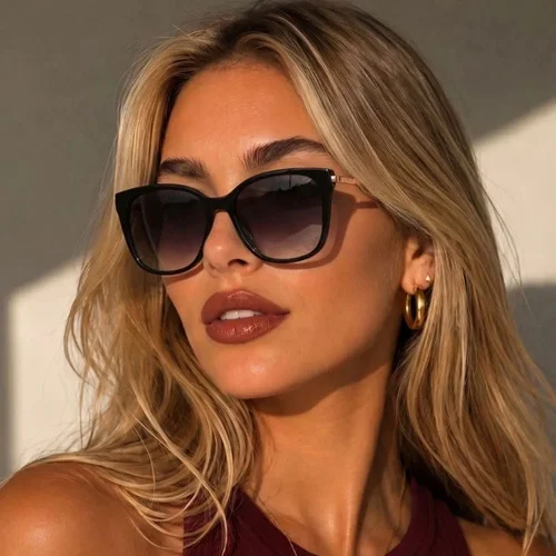 Óculos De Sol Quadrado Arredondado Elegante Feminino Uv400