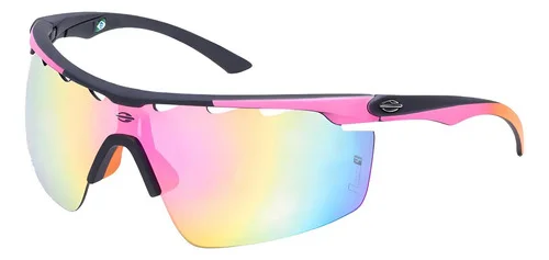 Oculos Sol Mormaii Athlon 4 Preto Rosa Espelhado Cor Preto-Rosa Cor da armação Preto e Rosa Desenho Esportivo
