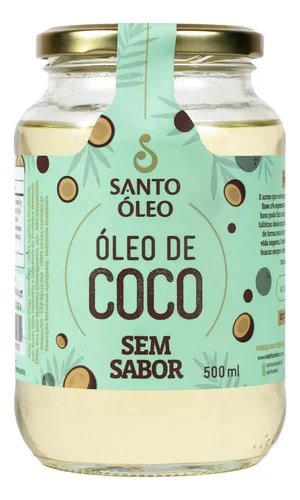 Óleo de coco sem sabor 100% natural 500ml Santo Óleo