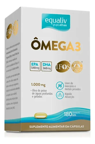 Ômega 3 1000mg Epa Dha Rápida Absorção 180 Cap Equaliv