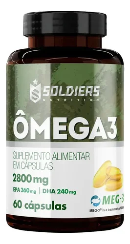 Ômega 3 2800mg 60 Cápsulas DHA EPA Óleo Peixe - Soldiers Nutrition