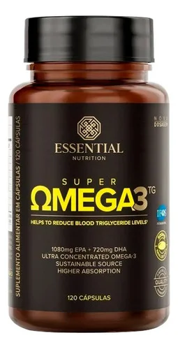Ômega 3 Essential Nutrition Premium em cápsula Sem sabor de 120 un
