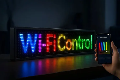 Painel Letreiro Led Rgb Wifi App 70x20cm P10 Colorido