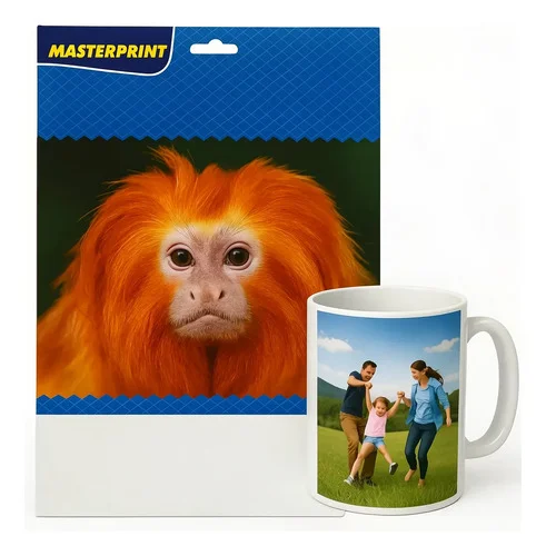 Papel Fotográfico Adesivo 130g Glossy A4 100 Fls Masterprint Branco