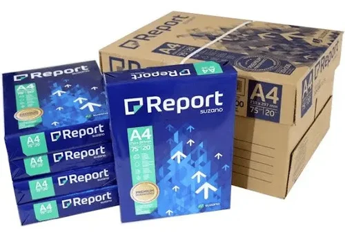 Papel Sulfite A4 Suzano Premium Report 75g Caixa C/10 Resmas Branco