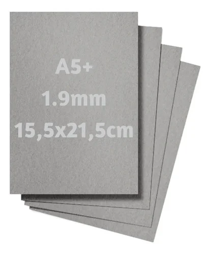 Papelão Cinza Holler 1.9mm Horle 50 Pc 15.5x21.5 cm Capa Encardenação
