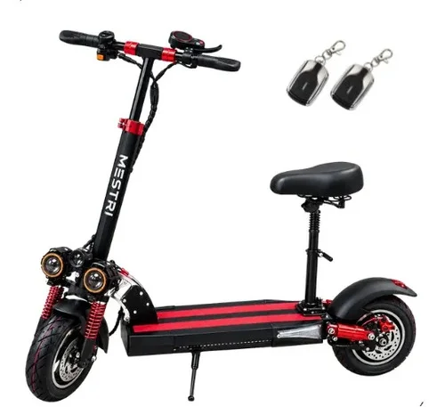 Patinete Scooter Elétrico C/ Banco Velocidade Até 40km 120kg Preto
