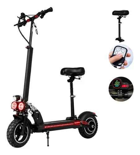 Patinete Scooter Elétrico MESTRI 500W com Banco Dobrável Preto