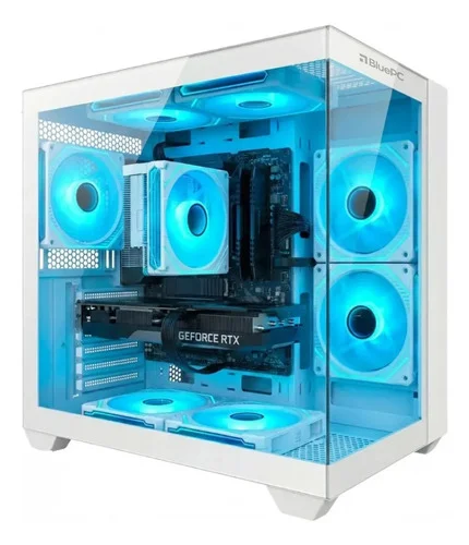 PC Gamer LUDIC by BluePC - AMD Ryzen 5 5500, Geforce RTX 3050 6GB, 16GB RAM, SSD 1TB M.2 NVMe, 600W 80 Plus, Branco, 7 fans RGB - PGBP-LU2304