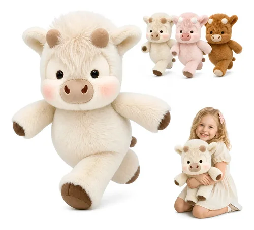 Peluche De Vaca Bege Super Fofo