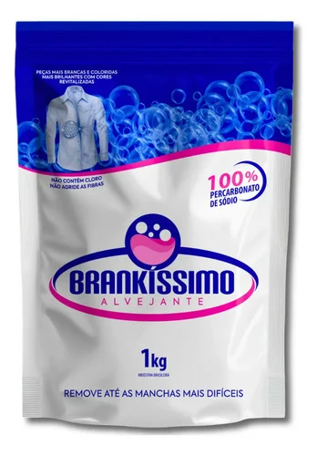 Percarbonato De Sódio 100% Puro Tira Manchas Alvejante De Roupas Brancas e Coloridas Limpeza Em Geral De Utensílios Brankíssimo