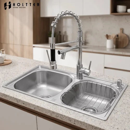 Pia Dupla Aço Inox Com Torneira Gourmet Holtter Home Design