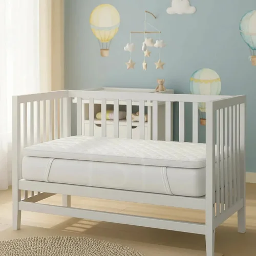 Pillow Top Berço 1,30 X 0,70 Impermeável 400 Fios Espuma D18 Impermeável Branco