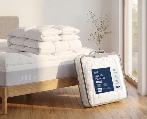 Pillow Top Casal Luuna Essential Microfibra, Down Alternative Ultra Soft, Capa Hipoalergênica, Lavável