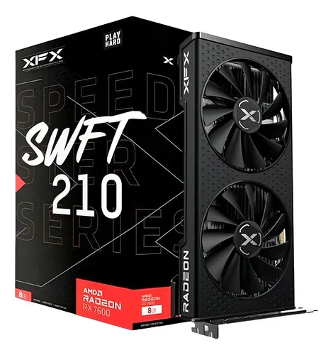 Placa de Vídeo XFX Radeon RX 7600 SWFT210 8GB GDDR6 128-bit
