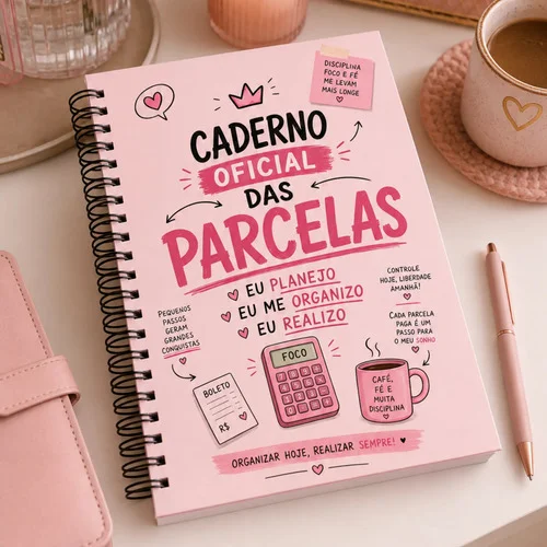 Planner Financeiro Rosa Controle De Gastos A5 Capa Dura Rosa
