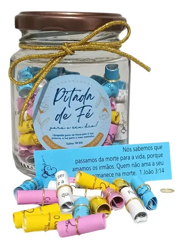 Pote Pitada De Fé Com Versículos Bíblicos Enroladinhos