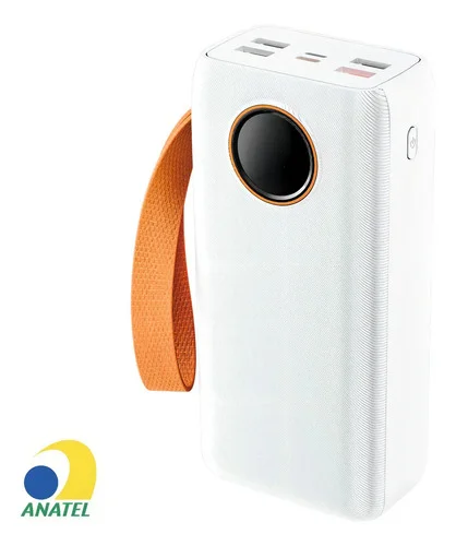 Power Bank Carregador Portátil Com Cabo Display Turbo Boyu Cell Preto 20.000mah Branco